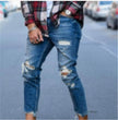 Men Fashion Ripped Hole Denim jeans pant trouser