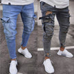 Cargo Hole Denim Jeans Men pant slim fitted