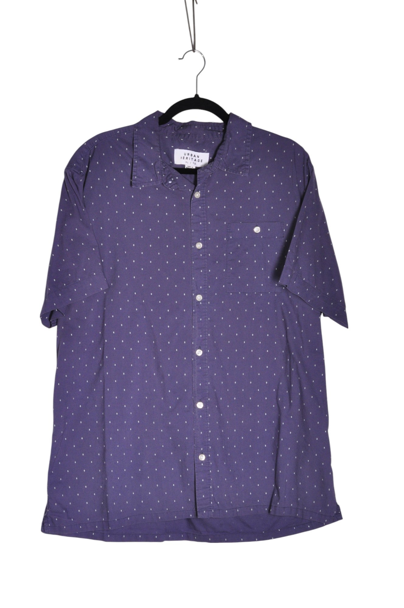 URBAN HERITAGE Men Button Down Tops Regular fit in Purple - XL