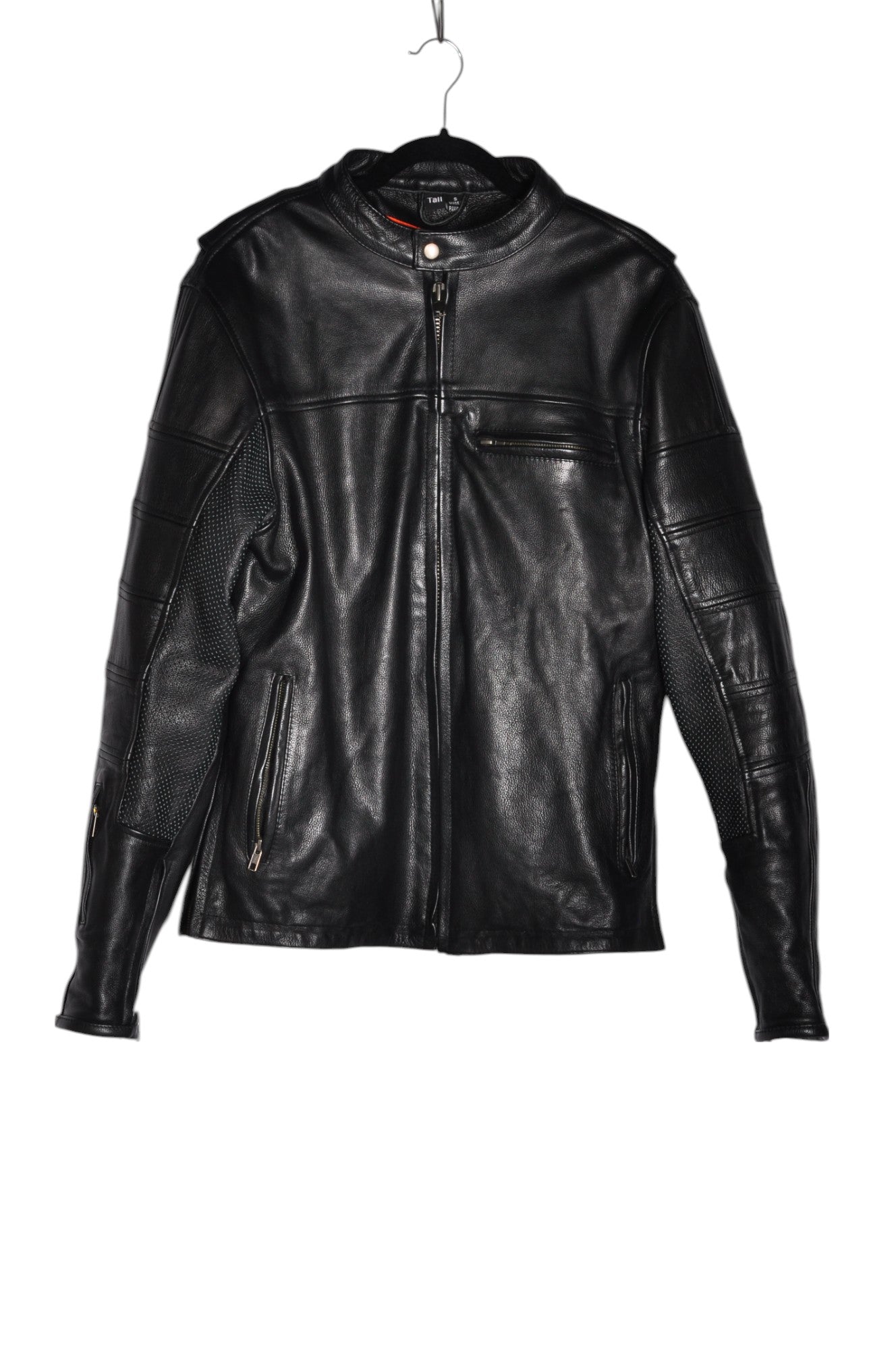 ONE STOP BIKER SHOP Men Leather Jackets Regular fit in Black - S