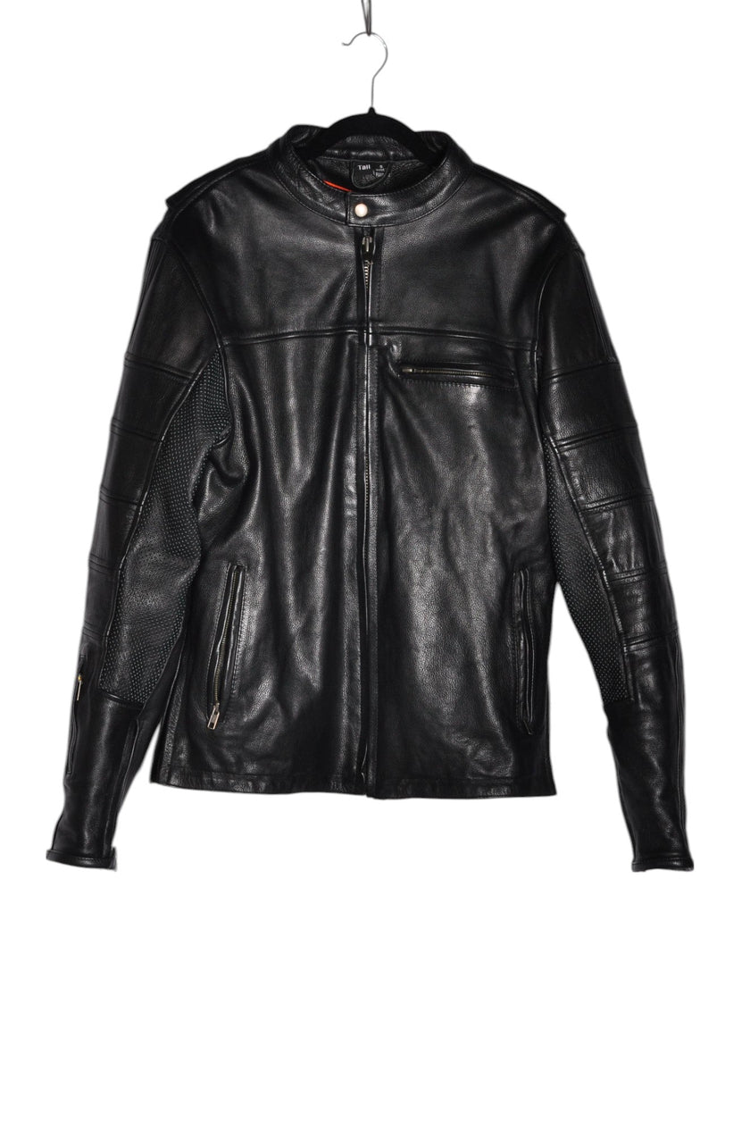 ONE STOP BIKER SHOP Men Leather Jackets Regular fit in Black - S