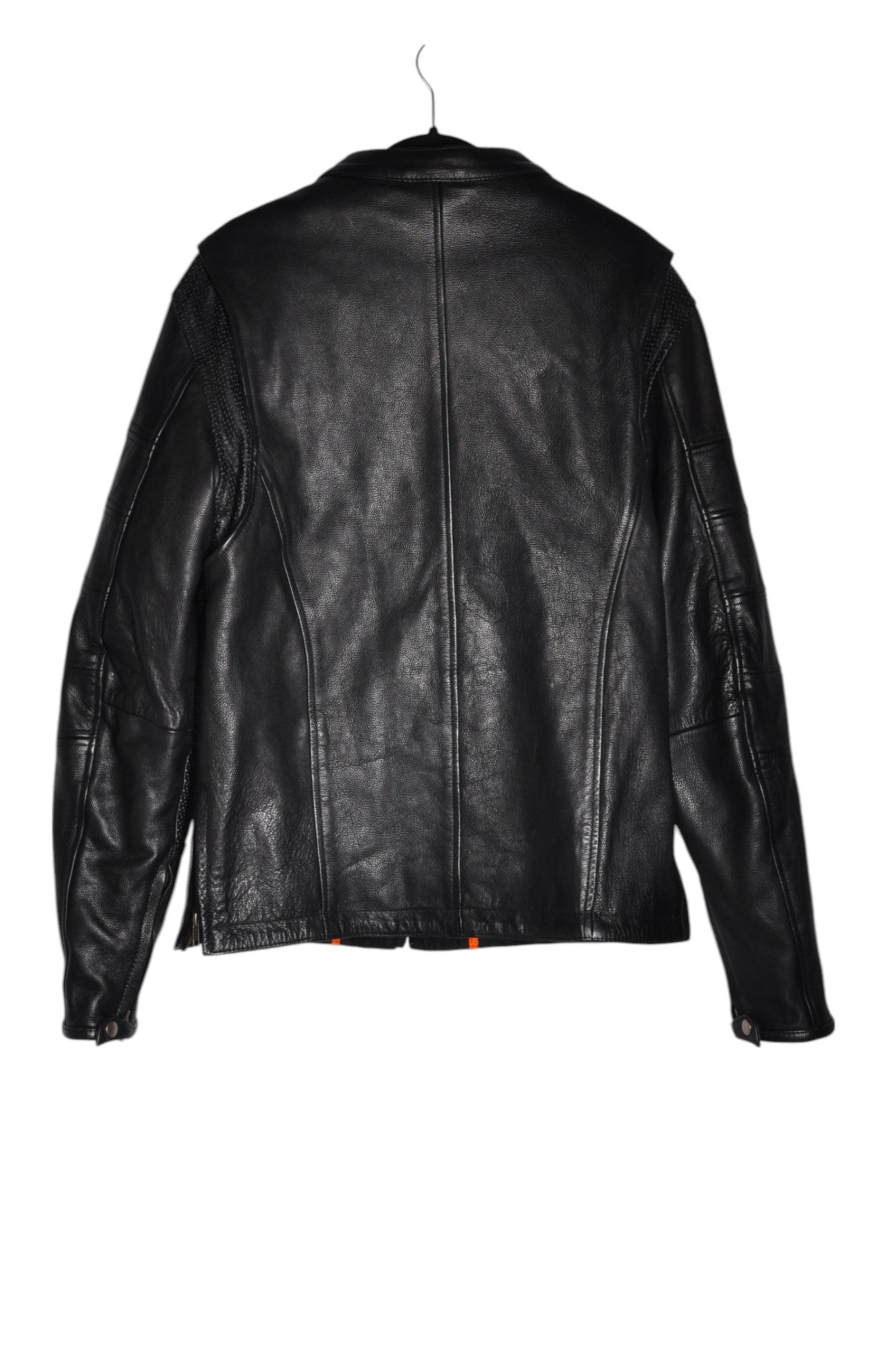 ONE STOP BIKER SHOP Men Leather Jackets Regular fit in Black - S