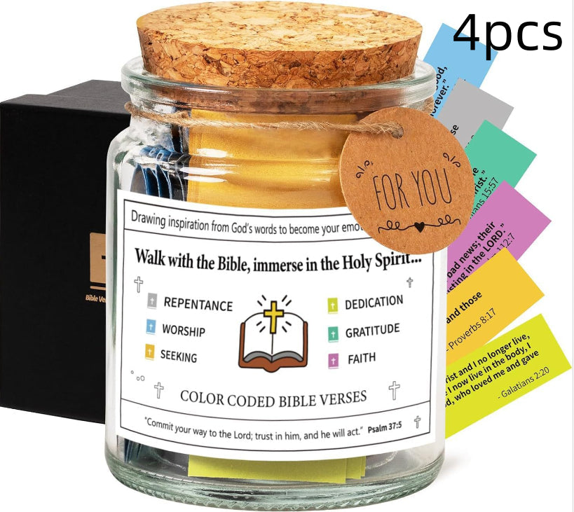 Bible Verses In A Jar – 90 Scripture Cards Glass Jar (Colours A, B, C)