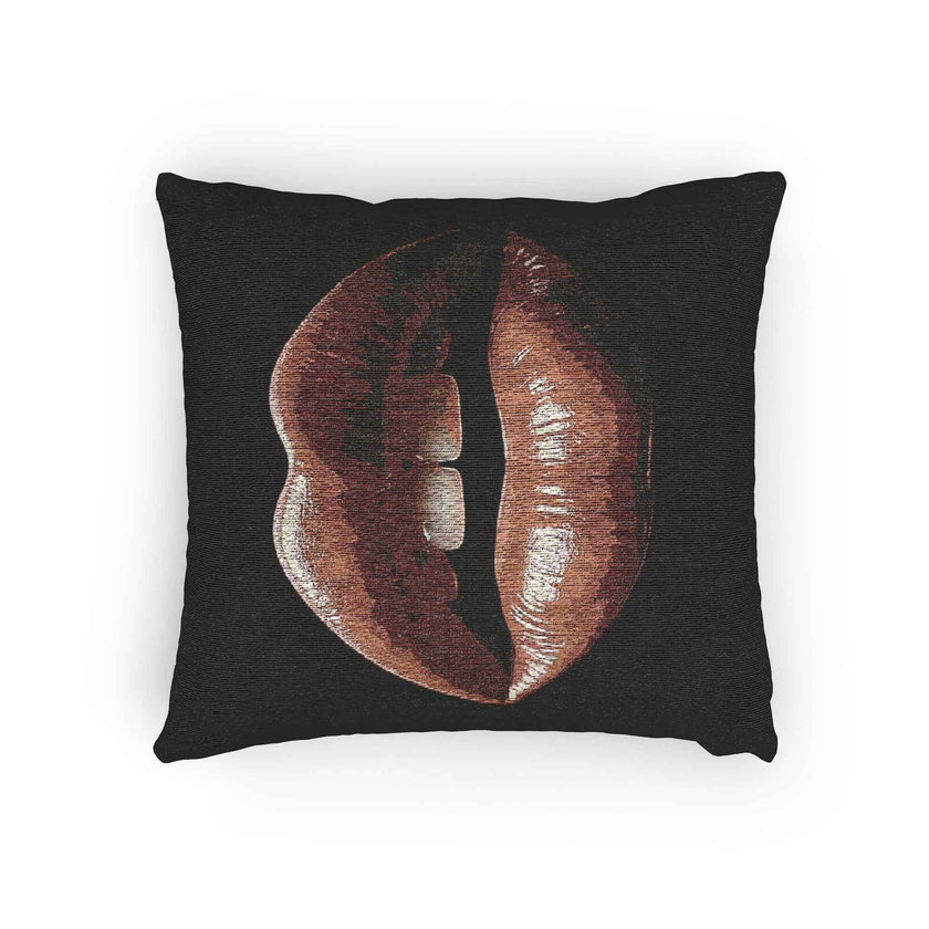 Kiss Design Woven Pillow | Lip Print Accent Pillow