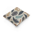 Botanical Leaf Pattern Woven Pillow | Tapestry Throw Cushion, Boho Home Decor