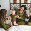Ladies’ Bamboo Long Sleeve Button-Up Lounge Set | Olive