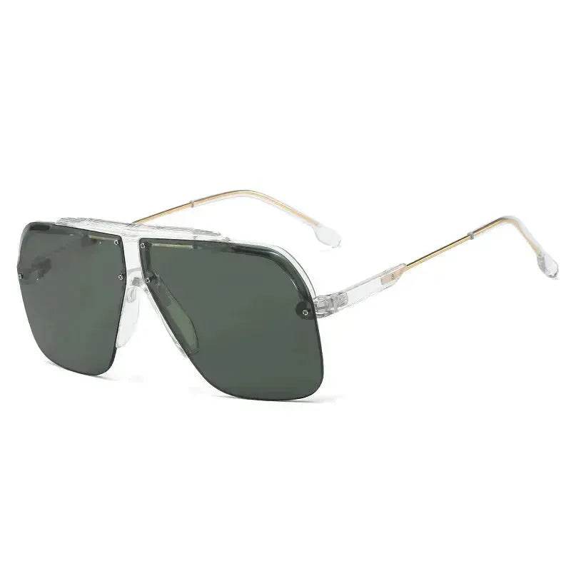 Premium Rimless Oversized Aviator Sunglasses for Women, PC Lens UV Protection Women’s Shade