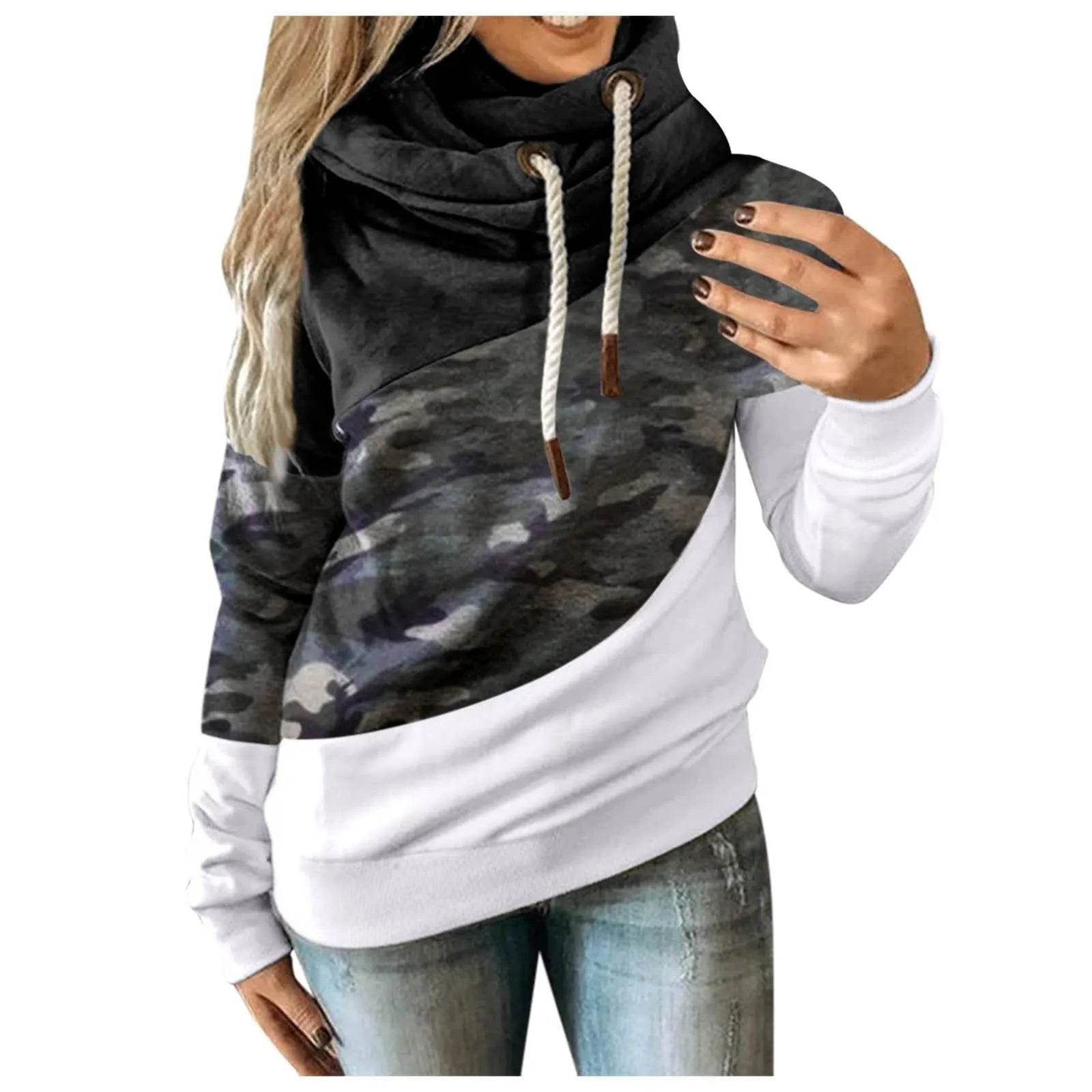 Casual Fashion Women Camouflage Winter hoodie Sweatshirt Pullover Top