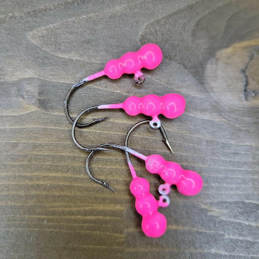 🍁Big Sky Gruesome Grubs Glow Jigs 1/8oz 4/pack
