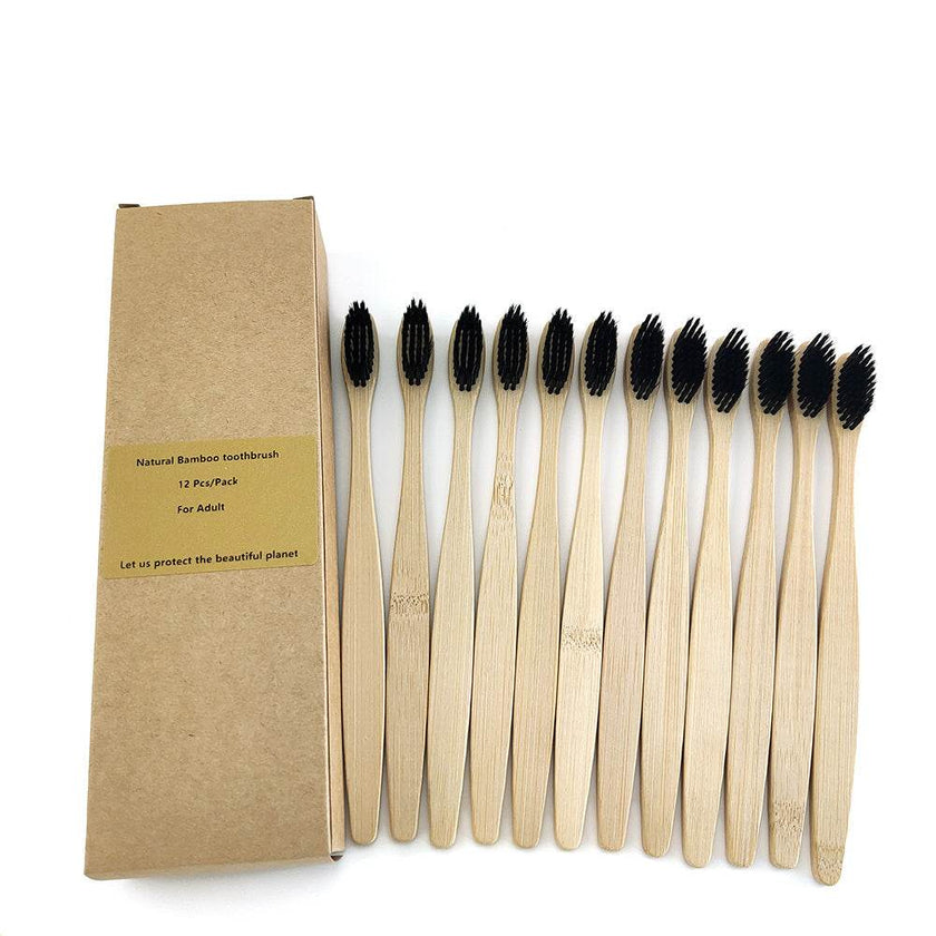 Eco friendly 12 Bamboo toothbrushes