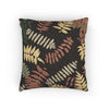 Fern Leaf Pattern Woven Pillow, Retro Botanical Throw Pillow | Earth Tone Leaves