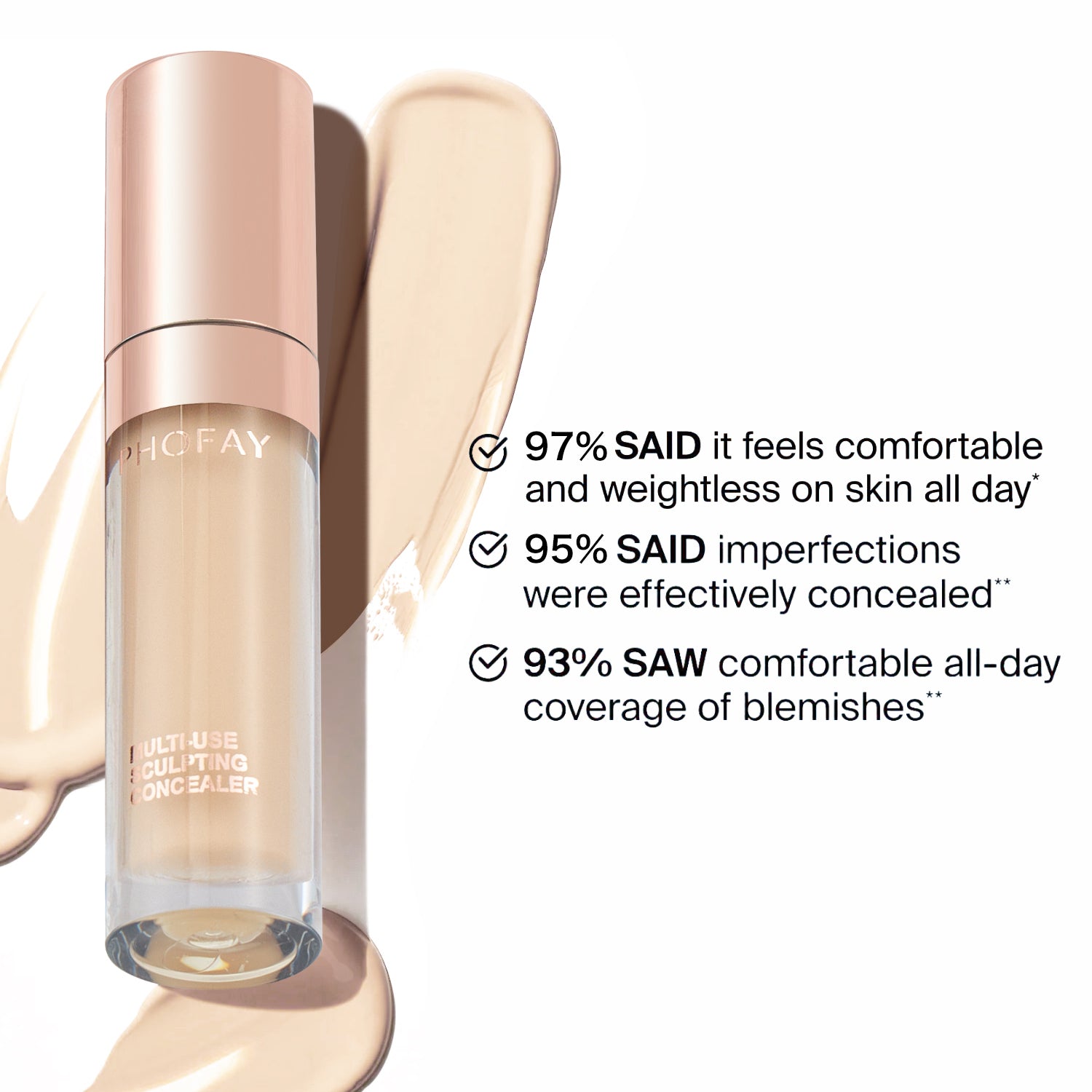 PHOFAY Super Coverage Concealer – Natural, Weightless & Full-Coverage, 9.5ml (6 Shades + Set)