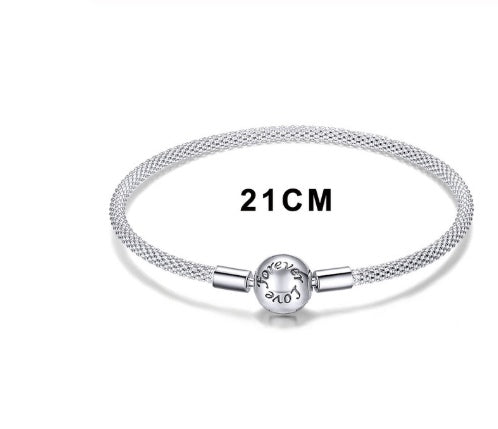 S925 Silver Fashion Bracelet – Smooth Cufflinks Basic Chain Bracelet (11 Styles)