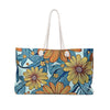 Vintage Yellow Floral Weekender Bag | Diaper Tote, Travel & Gym Carrier