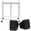 12 Storage Drawer Organizer Bins Rolling Cart-Black