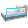 59 Inch Extra Long Folding Breathable Baby Children Toddlers Bed Rail Guard with Safety Strap-Blue