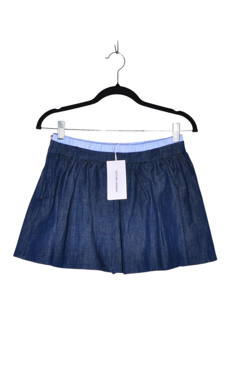 URBAN REVIVO Women Denim Skirts Regular fit in Blue - S