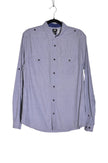 H&M Men Button Down Tops Regular fit in Blue - L