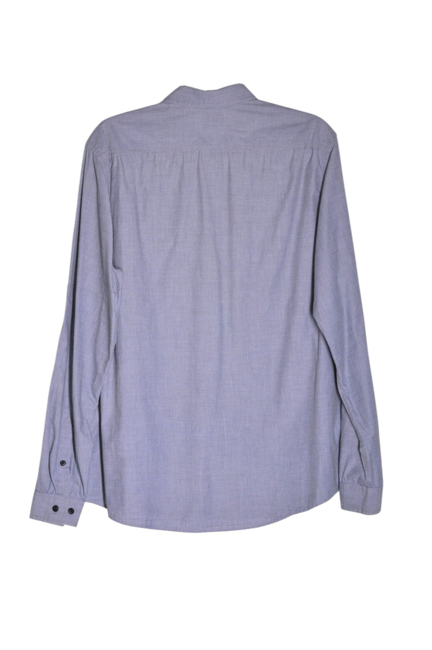 H&M Men Button Down Tops Regular fit in Blue - L
