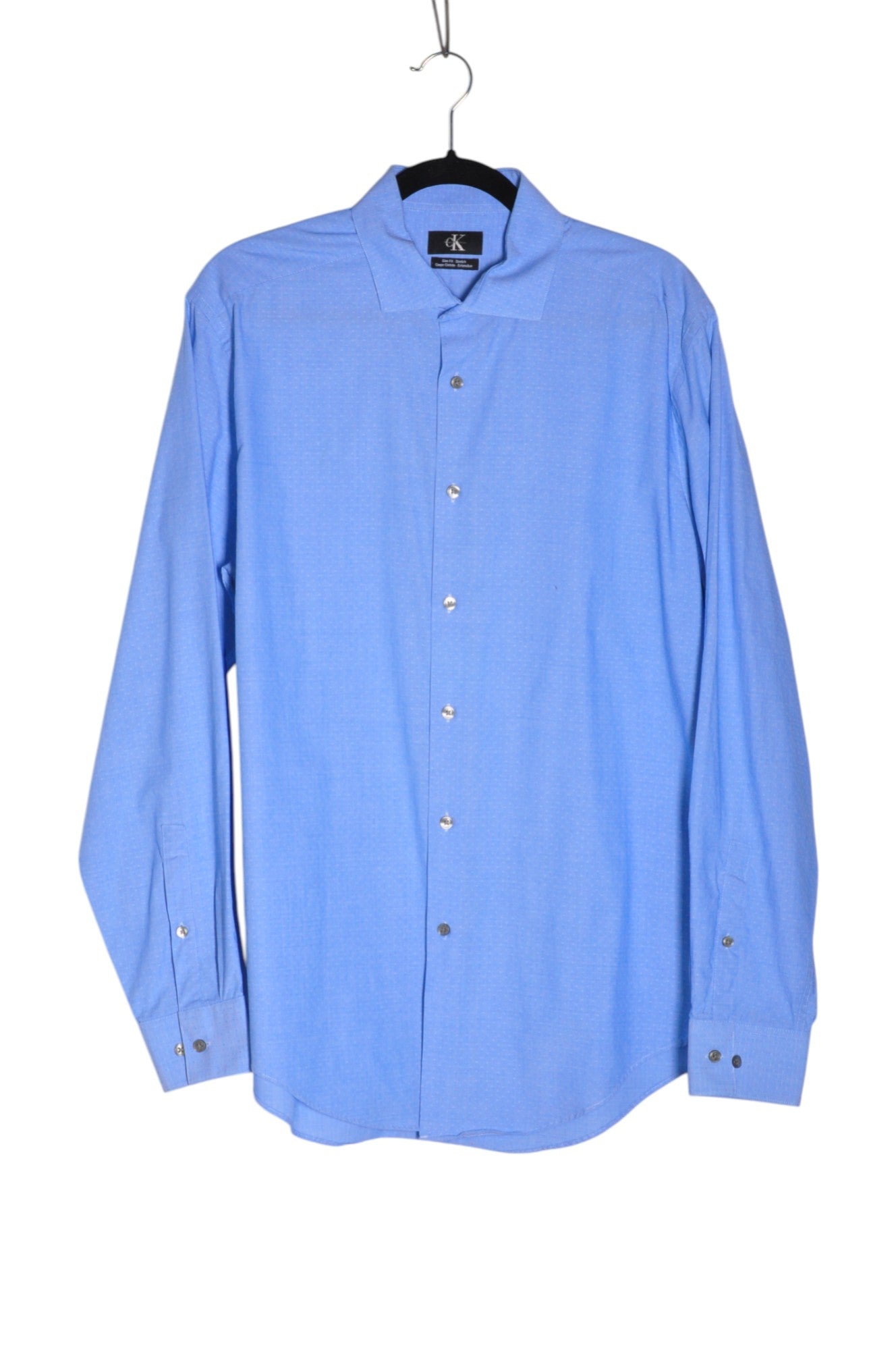 CALVIN KLEIN Men Button Down Tops Regular fit in Blue - L