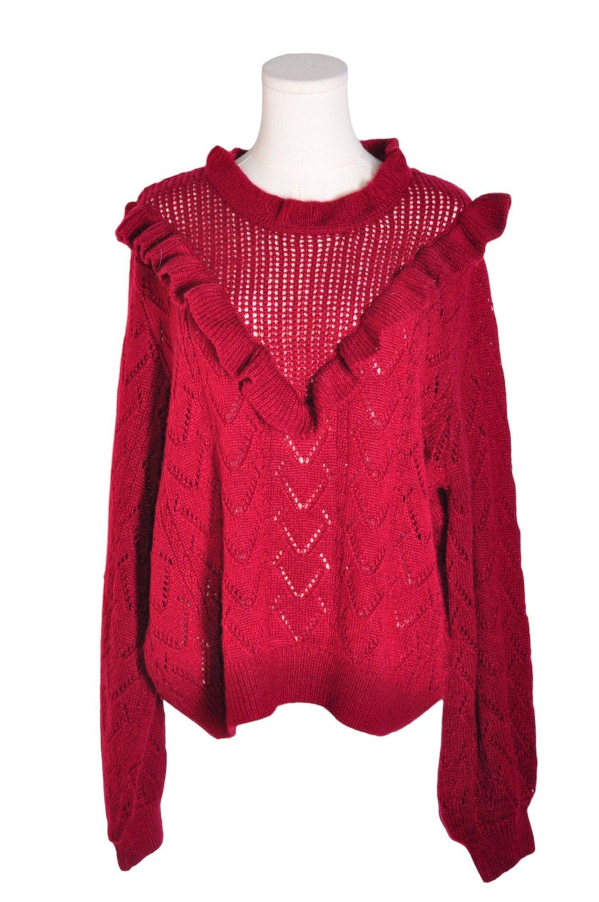 H&M Women Knit Tops Regular fit in Red - XL