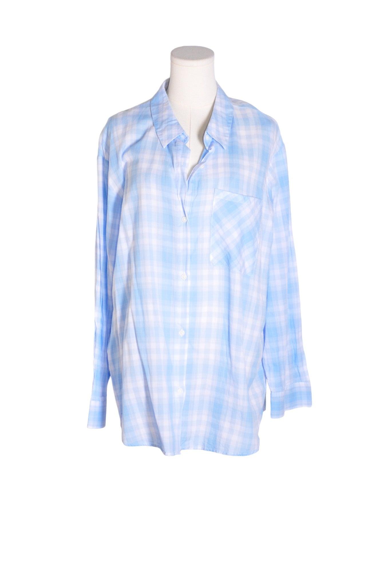 H&M Women Button Down Tops Regular fit in Blue - L