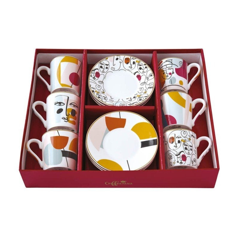 STUDIO-1811 - Ensemble de 6 tasses à expresso et soucoupes Modernism 100ml (3.4oz)