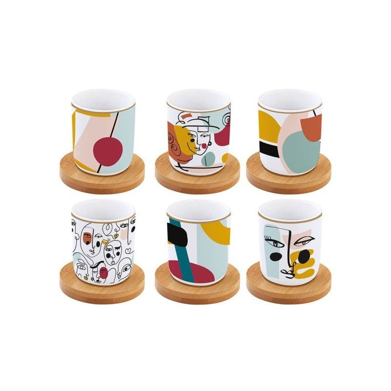 STUDIO-1811 - Ensemble de 6 tasses à expresso et soucoupes Modernism 100ml (3.4oz)