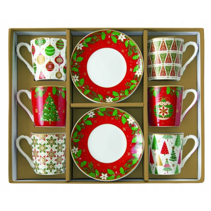 STUDIO-1811 - Jingle Bells 100ml (3.4oz) Espresso Cups Set of 6