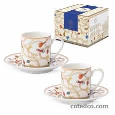 STUDIO-1811 - POZZI Cheval, ensemble de 2 tasses et soucoupes de 80 ml (2,7 oz)