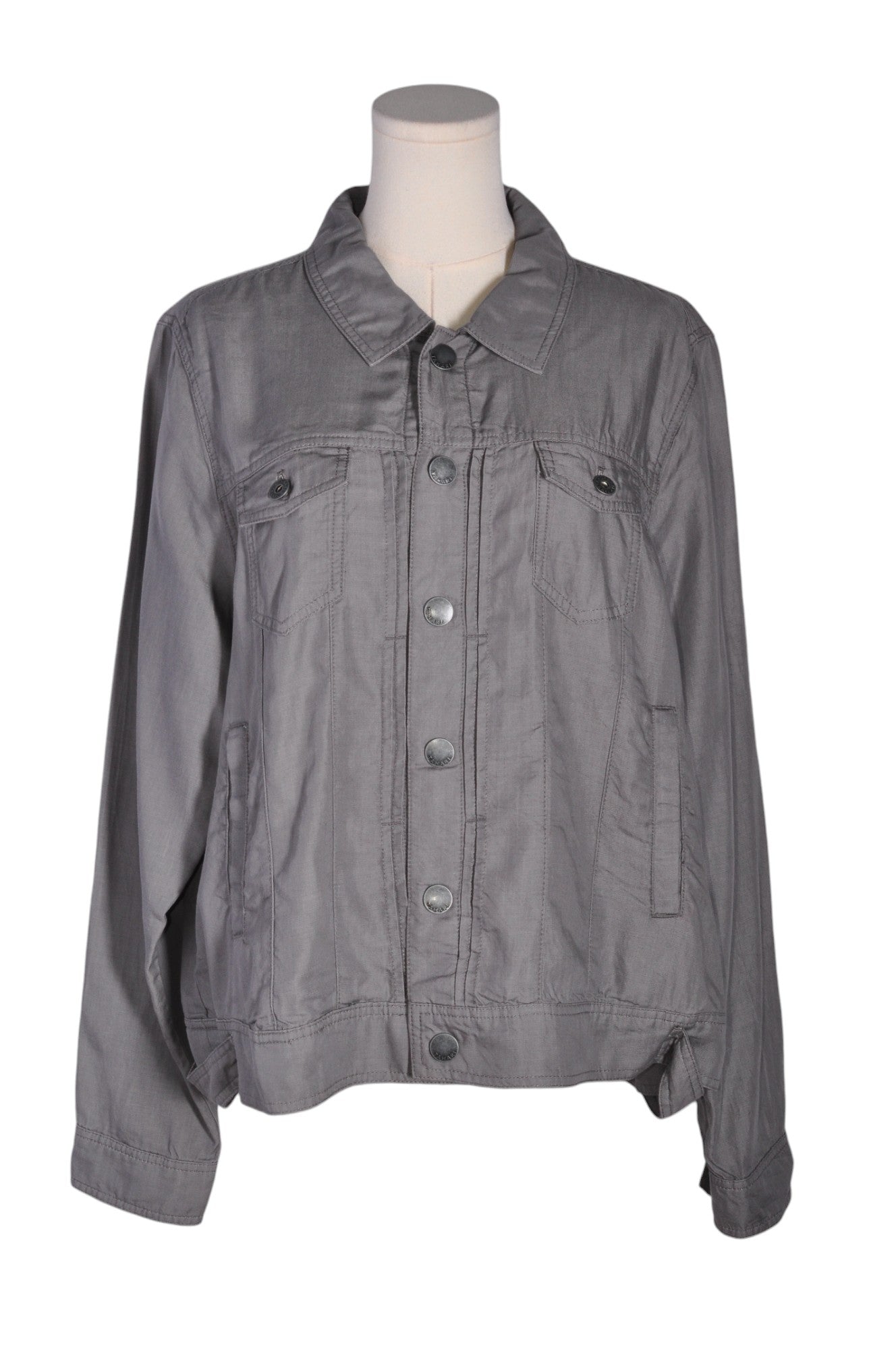 TAHARI Women Denim Jackets Regular fit in Gray - XL