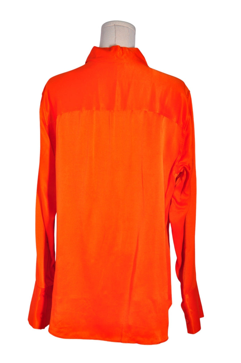 ZARA Women Button Down Tops Regular fit in Orange - XXL