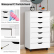 7-Drawer Chest Storage Dresser Floor Cabinet Organizer with Wheels-White