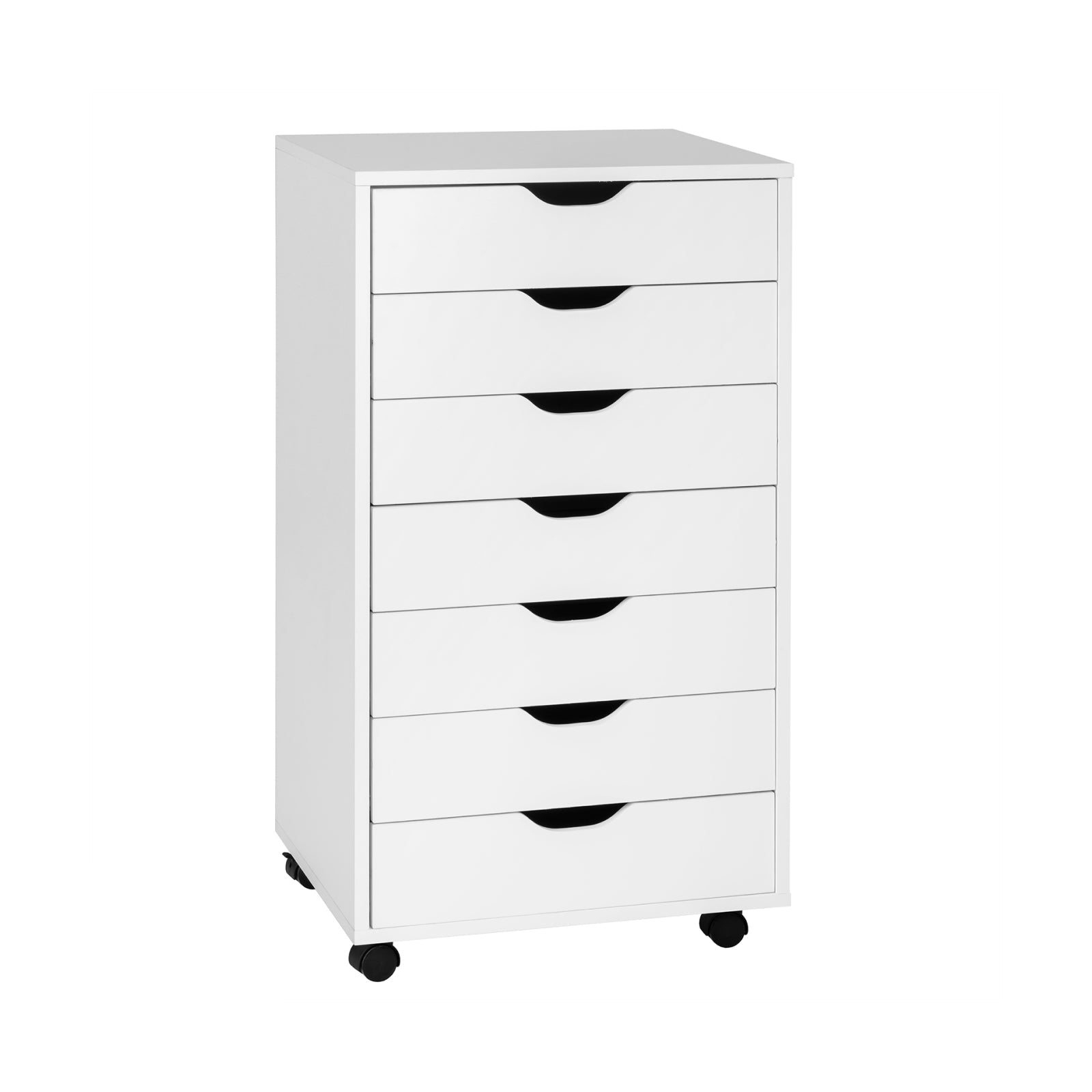 7-Drawer Chest Storage Dresser Floor Cabinet Organizer with Wheels-White