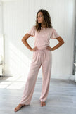 Heartfull PJ – Silky Printed Pajama Set 2PC In Blush Hearts
