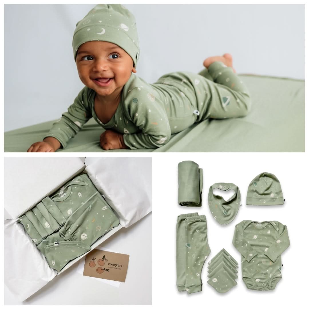 Bamboo Baby Capsule Gift Box | Outer Space & Sage