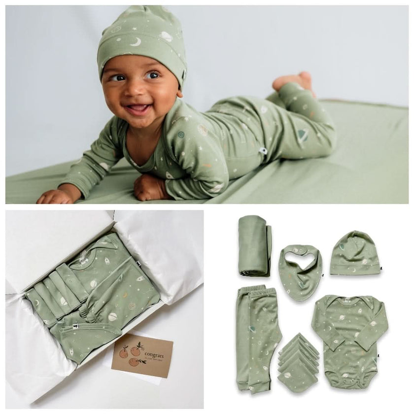 Bamboo Baby Capsule Gift Box | Outer Space & Sage