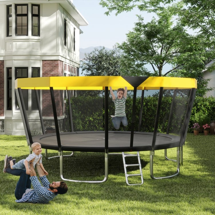 16 FT Outdoor Trampoline ASTM Compliant Recreational Trampoline with Non-Slip Ladder