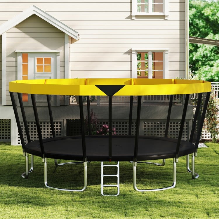 16 FT Outdoor Trampoline ASTM Compliant Recreational Trampoline with Non-Slip Ladder
