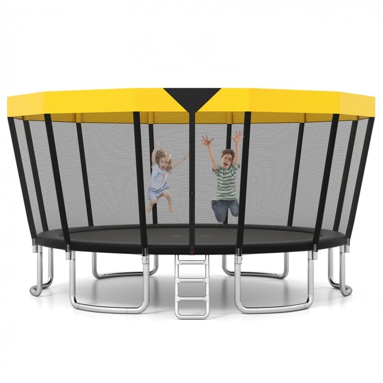 16 FT Outdoor Trampoline ASTM Compliant Recreational Trampoline with Non-Slip Ladder