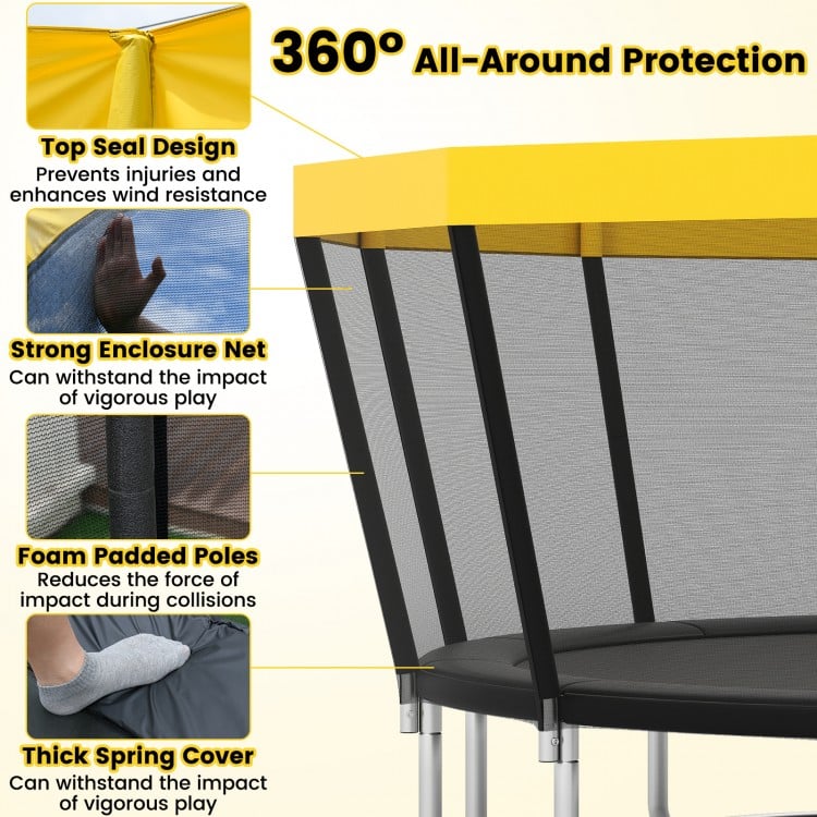 16 FT Outdoor Trampoline ASTM Compliant Recreational Trampoline with Non-Slip Ladder