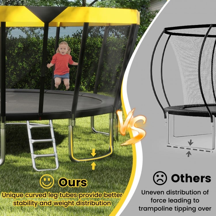 16 FT Outdoor Trampoline ASTM Compliant Recreational Trampoline with Non-Slip Ladder