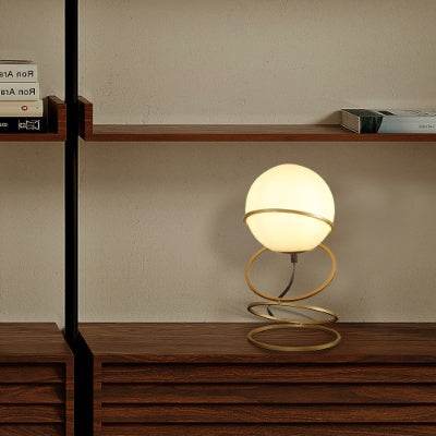 Metal Stand Table Lamp For Living Room - LED Lamp - Gold Spiral 4 Ring