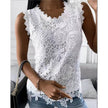 Elegant Women Summer Flowers Lace Blouse top