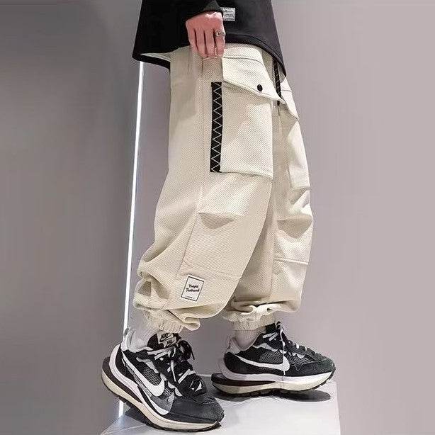 Retro Loose Tapered Men's Overalls Baggy Cargo Pant