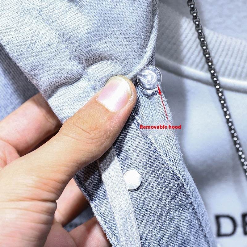 Men's Detachable Hooded Denim Jacket
