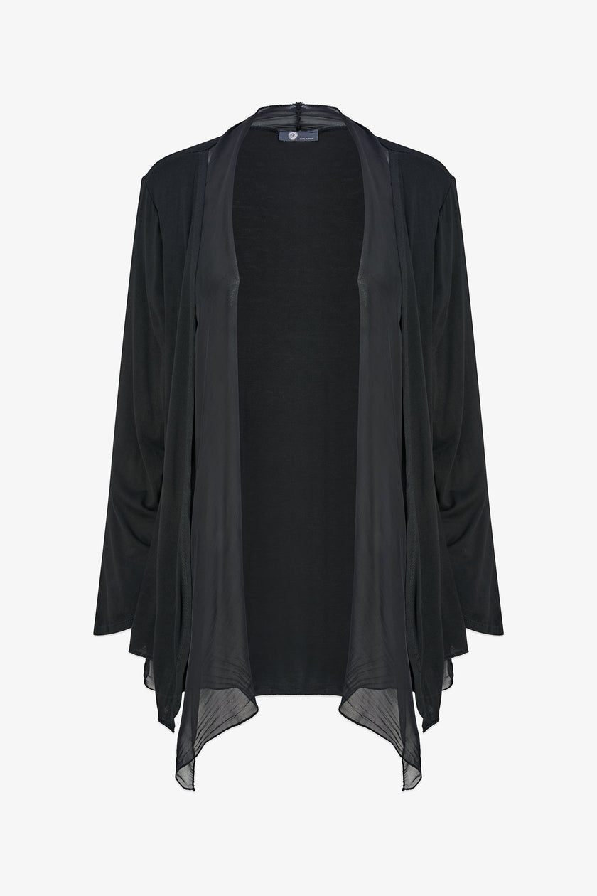 Women's Knit/Woven Combo Cardigan