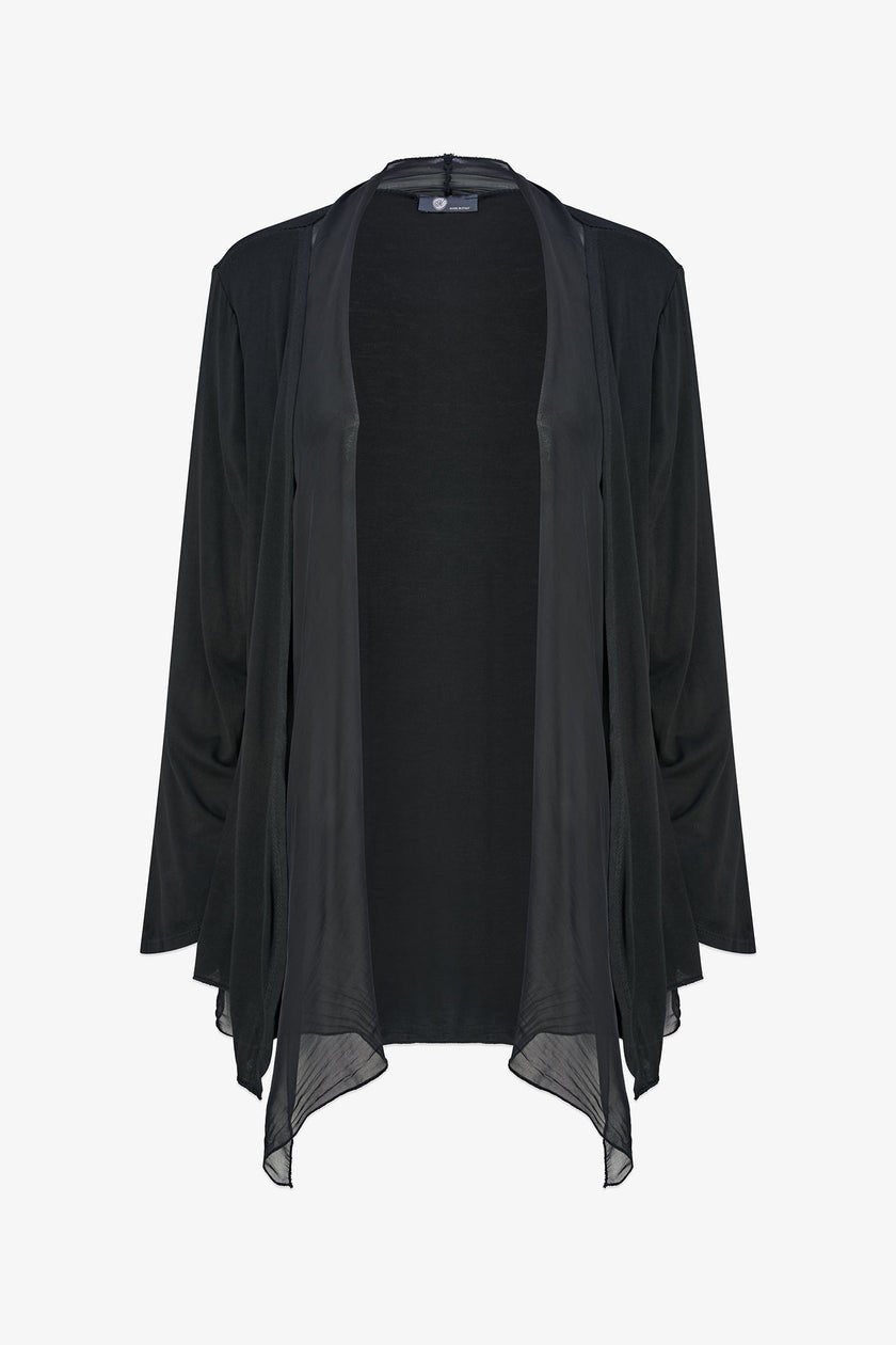 Women's Knit/Woven Combo Cardigan