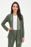 Women's Knit/Woven Combo Cardigan