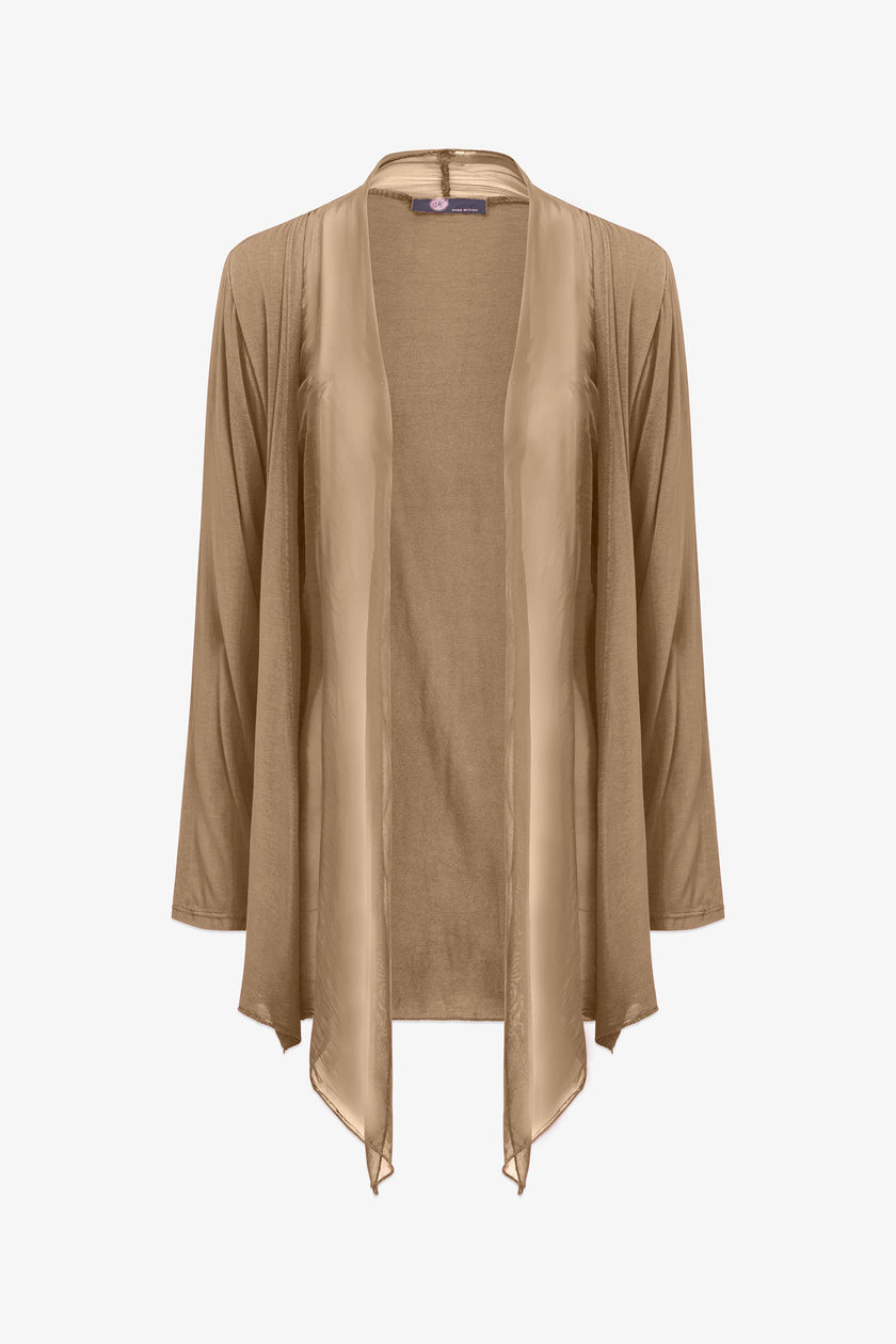 Women's Knit/Woven Combo Cardigan